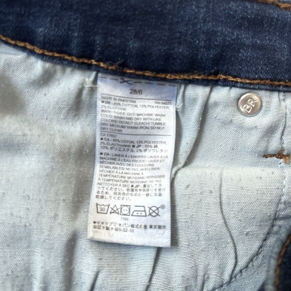 Banana Republic Jeans Women 28/6 Insm 27 Blue Skinny Crop Denim Mid-rise Raw Hem - Picture 6 of 10
